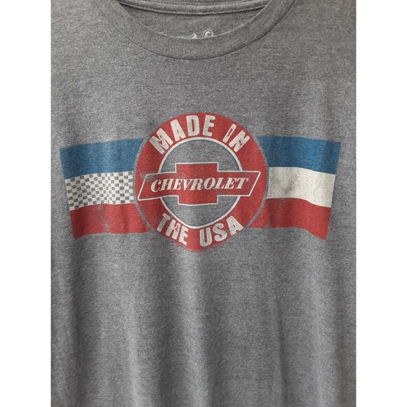 Mens Chevy T-Shirt Gray Red,White,Blue Made In The USA Logo M Medium - Picture 1 of 6
